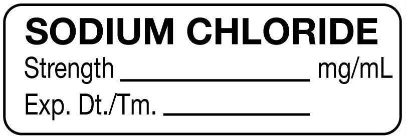 Medical Labels - Anesthesia Label, Sodium Chloride mg/mL, 1-1/2" x 1/2"