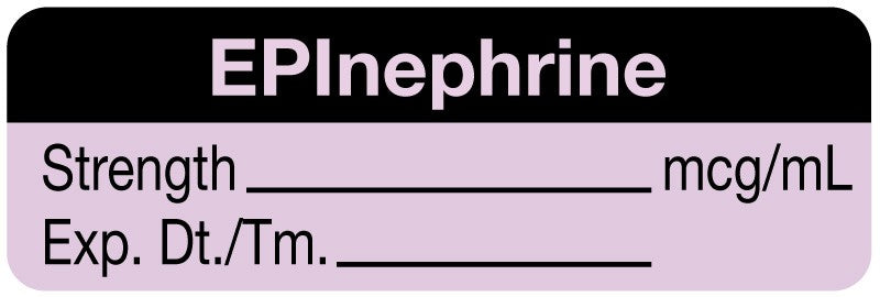 Medical Labels - Anesthesia Label, EPInephrine mcg/mL, 1-1/2" x 1/2"
