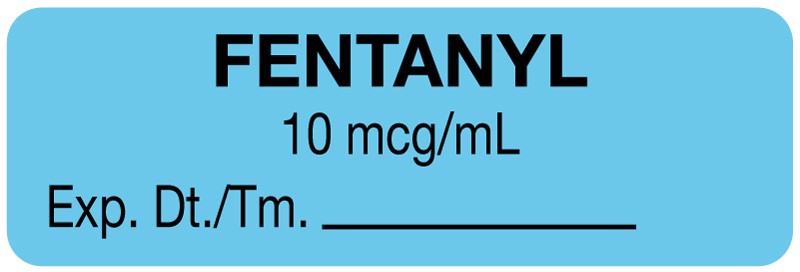 Medical Labels - Anesthesia Label, Fentanyl 10 mcg/mL, 1-1/2" x 1/2"