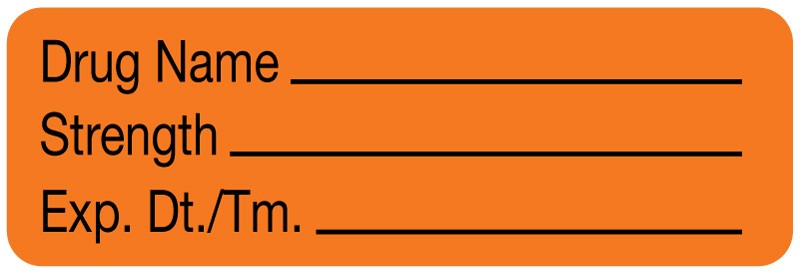 Medical Labels - Anesthesia Label, Blank, 1-1/2" x 1/2"
