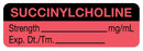 Medical Labels - Anesthesia Label, Succinylcholine mg/mL, 1-1/2" x 1/2"