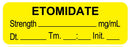 Medical Labels - Anesthesia Label, Etomidate mg/mL DTI 1-1/2" x 1/2"