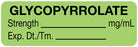 Medical Labels - Anesthesia Label, Glycopyrrolate mg/mL, 1-1/2" x 1/2"