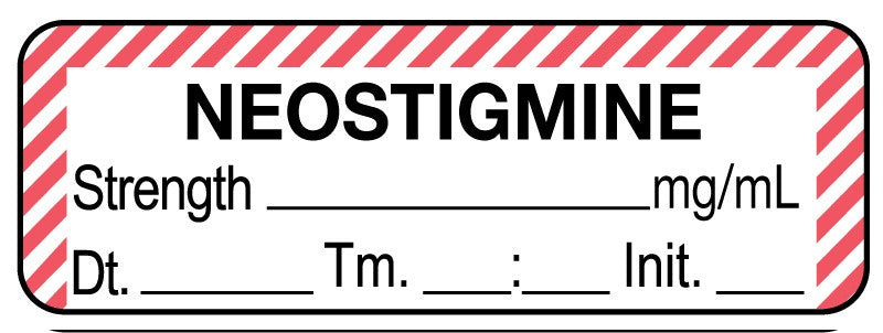 Medical Labels - Anesthesia Label, Neostigmine mg/mL DTI 1-1/2" x 1/2"