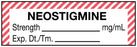 Medical Labels - Anesthesia Label, Neostigmine mg/mL, 1-1/2" x 1/2"