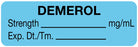 Medical Labels - Anesthesia Label, Demerol mg/mL, 1-1/2" x 1/2"