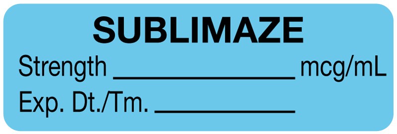Medical Labels - Anesthesia Label, Sublimaze mcg/mL, 1-1/2" x 1/2"