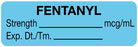 Medical Labels - Anesthesia Label, Fentanyl mcg/mL, 1-1/2" x 1/2"