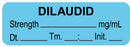 Medical Labels - Anesthesia Label, Dilaudid mg/mL Date Time Initial, 1-1/2" x 1/2"