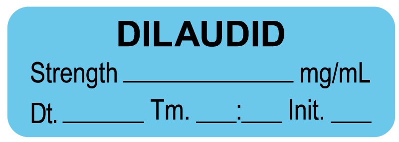 Medical Labels - Anesthesia Label, Dilaudid mg/mL Date Time Initial, 1-1/2" x 1/2"