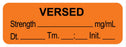 Medical Labels - Anesthesia Label, Versed mg/mL DTI 1-1/2" x 1/2"