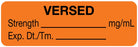 Medical Labels - Anesthesia Label, Versed mg/mL, 1-1/2" x 1/2"