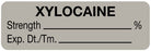 Medical Labels - Anesthesia Label, Xylocaine %, 1-1/2" x 1/2"
