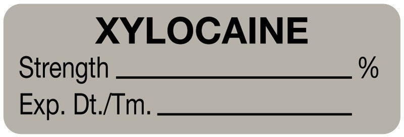 Medical Labels - Anesthesia Label, Xylocaine %, 1-1/2" x 1/2"
