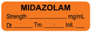 Medical Labels - Anesthesia Label, Midazolam mg/mL Date Time Initial, 1-1/2" x 1/2"