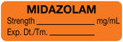 Medical Labels - Anesthesia Label, Midazolam mg/mL, 1-1/2" x 1/2"