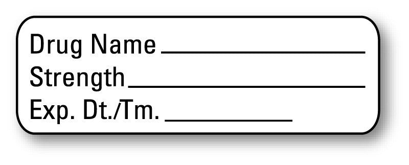 Medical Labels - Anesthesia Label, Blank, 1-1/2" x 1/2"