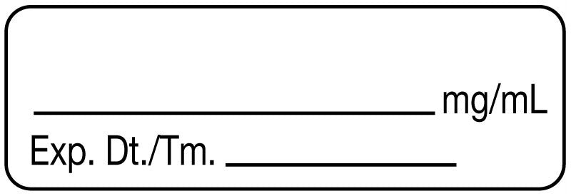 Medical Labels - Anesthesia Label, No Drug Name, 1-1/2" x 1/2"
