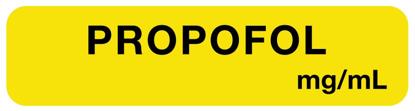 Medical Labels - Anesthesia Label, Propofol mg/mL, 1-1/4" x 5/16"