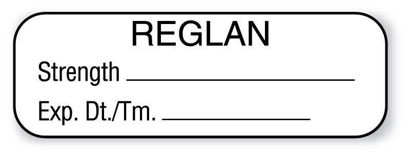 Medical Labels - Anesthesia Label, Reglan mg/mL, 1-1/2" x 1/2"