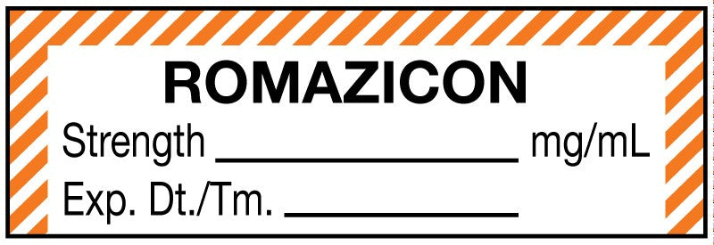 Medical Labels - Anesthesia Label, Romazicon mg/mL, 1-1/2" x 1/2"
