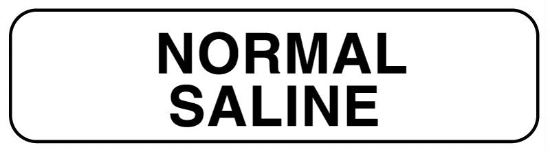 Medical Labels - Anesthesia Label, Normal Saline, 1-1/4" x 5/16"
