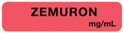 Medical Labels - Anesthesia Label, Zemuron mg/mL, 1-1/4" x 5/16"