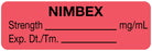 Medical Labels - Anesthesia Label, Nimbex mg/mL, 1-1/2" x 1/2"