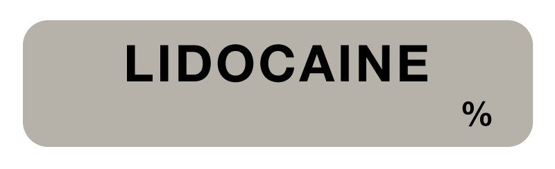 Medical Labels - Anesthesia Label, Lidocaine %, 1-1/4" x 5/16"