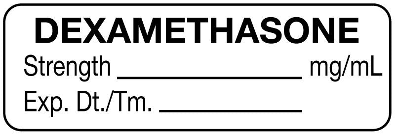 Medical Labels - Anesthesia Label, Dexamethasone mg/mL, 1-1/2" x 1/2"