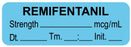 Medical Labels - Anesthesia Label, Remifentanil mcg/mL Date Time Initial, 1-1/2" x 1/2"