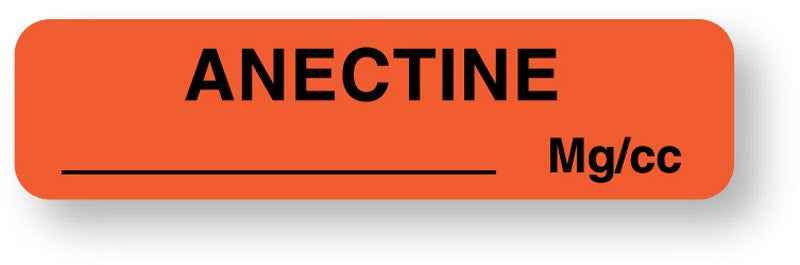 Medical Labels - Anesthesia Label, Anectine mg/mL, 1-1/4" x 5/16"
