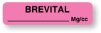 Medical Labels - Anesthesia Label, Brivital Mg/cc, 1-1/4" x 5/16"
