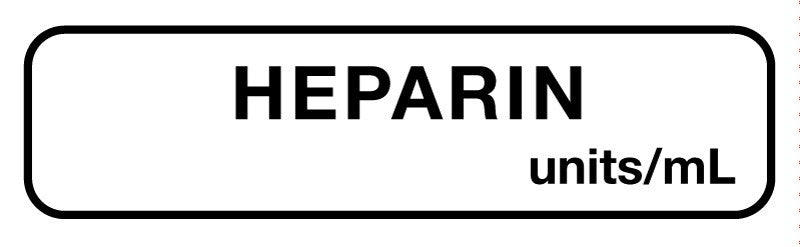 Medical Labels - Anesthesia Label, Heparin Units/mL, 1-1/4" x 5/16"