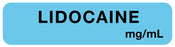 Medical Labels - Anesthesia Label, Lidocaine mg/mL, 1-1/4" x 5/16"