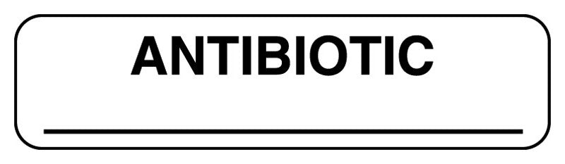Medical Labels - Anesthesia Label, Antibiotic, 1-1/4" x 5/16"