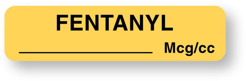 Medical Labels - Anesthesia Label, Fentanyl mcg/cc, 1-1/4" x 5/16"