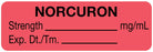 Medical Labels - Anesthesia Label, Norcuron mg/mL, 1-1/2" x 1/2"