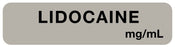 Medical Labels - Anesthesia Label, Lidocaine mg/mL, 1-1/2" x 1/2"