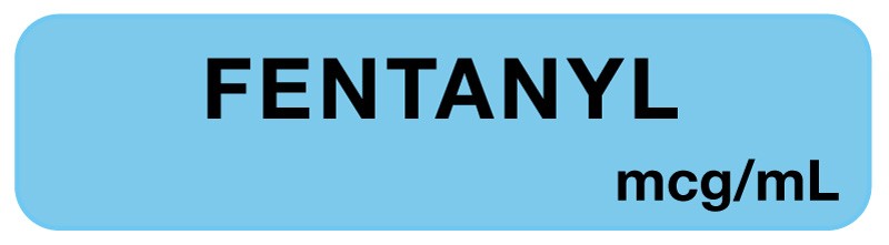 Medical Labels - Anesthesia Label, Fentanyl mg/mL, 1-1/2" x 1/2"
