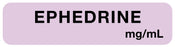 Medical Labels - Anesthesia Label, Ephedrine mg/mL, 1-1/2" x 1/2"
