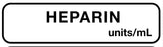 Medical Labels - Anesthesia Label, Heparin Units/mL, 1-1/2" x 1/2"