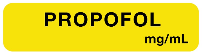 Medical Labels - Anesthesia Label, Propofol, 1-1/2" x 1/2"