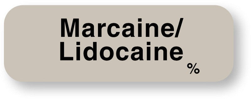 Medical Labels - Anesthesia Label, Marcaine/Lidocaine, 1-1/2" x 1/2"