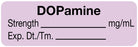 Medical Labels - Anesthesia Label, DOPamine mg/mL, 1-1/2" x 1/2"