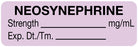 Medical Labels - Anesthesia Label, Neosynephrine mg/mL, 1-1/2" x 1/2"