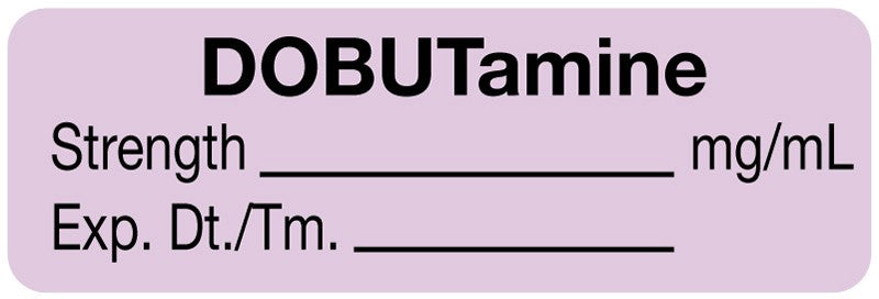 Medical Labels - Anesthesia Label, DOBUTamine mg/mL, 1-1/2" x 1/2"