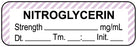 Medical Labels - Anesthesia Label, Nitroglycerin mg/mL Date Time Initial, 1-1/2" x 1/2"