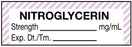 Medical Labels - Anesthesia Label, Nitroglycerine mg/mL, 1-1/2" x 1/2"