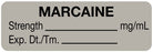 Medical Labels - Anesthesia Label, Marcaine mg/mL, 1-1/2" x 1/2"
